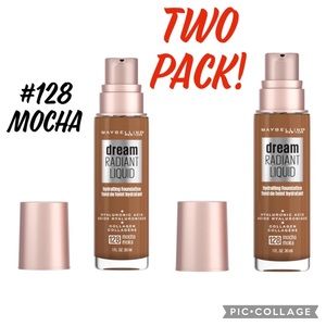 Maybelline Dream Radiant Liquid Hydrating Foundation 128 Mocha 2 pack